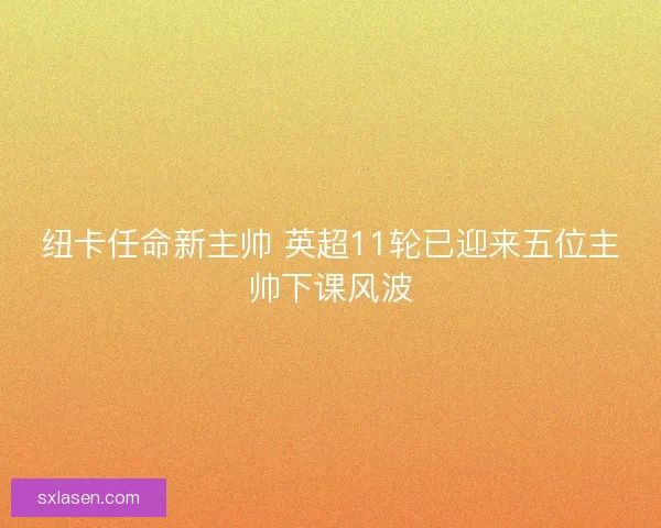 纽卡任命新主帅 英超11轮已迎来五位主帅下课风波